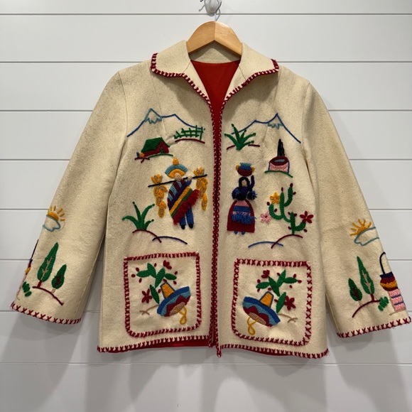 Vintage McCalls Embroidered Mexican Tourist Jacket - Picture 1 of 14